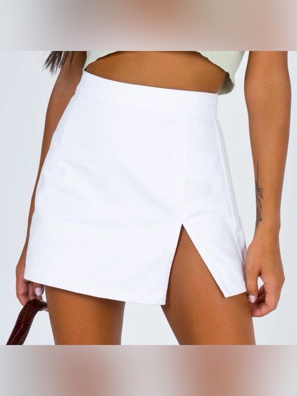 NWT lioness princess Polly denim white mini skirt